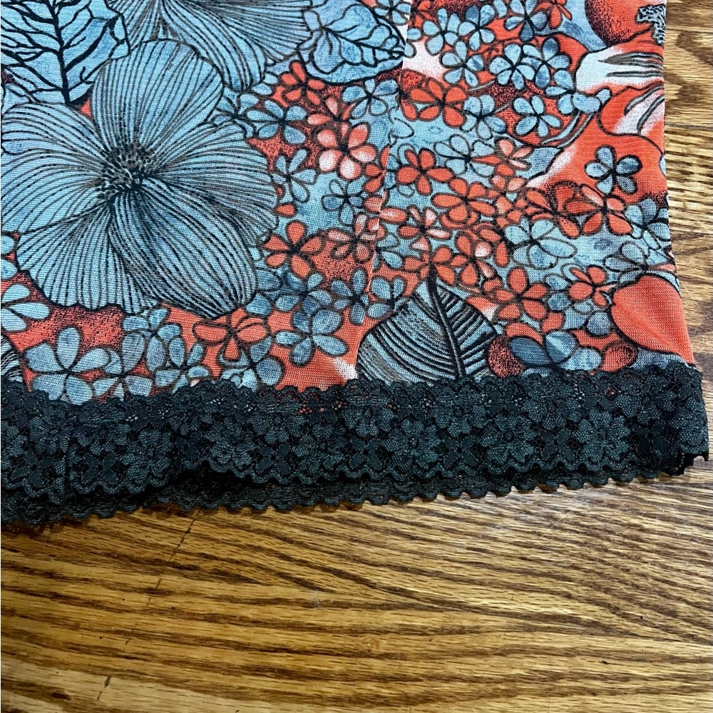 Floral Long Sleeve Top - Orange and Black - Picture 7 of 8